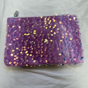 Ipsy Purple Sequin Cosmetic Bag